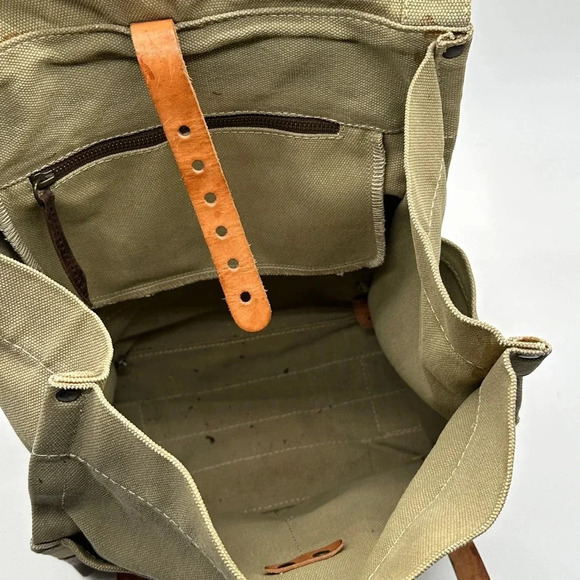 Will Leather Goods River Dome Rucksack Backpack Canvas Leather Multi Color - Picture 14 of 16